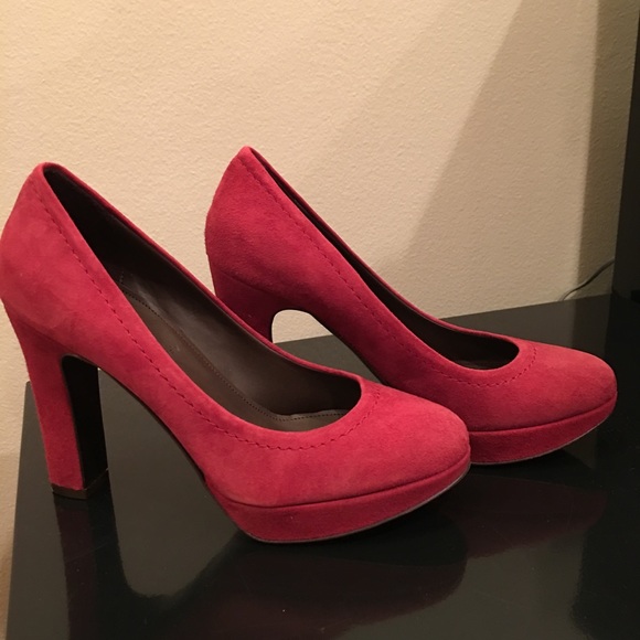 JCrew Coddington Suede platform pumps in dusky red - Picture 4 of 9